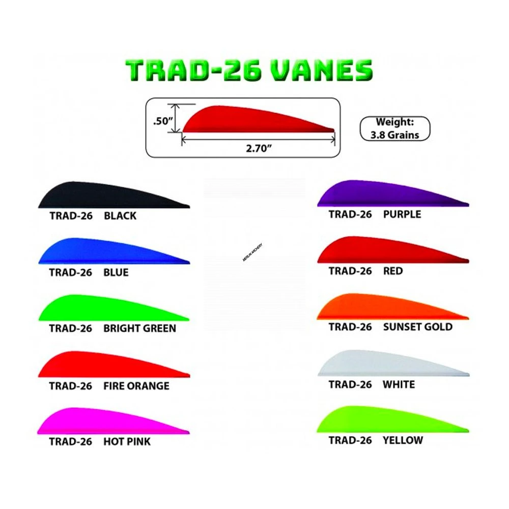 AAE Arizona Trad-26 Vanes - 2.7" 3 AAE Arizona Trad-26 Vanes - 2.7"